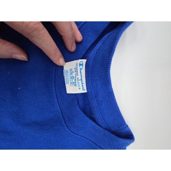 Vintage Champion "Pitt" Reverse Weave Sweatshirt 2XL Blue & Gold - Picture 7 of 7